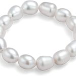InzheG Stretch Freshwater Pearl Rings with 14k gold plated Beaded Adjustable Stackable rings Holiday Gift for Women Girls